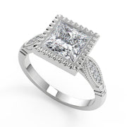 Zoey 4 Prong Solitaire Princess Cut Diamond Engagement Ring - Nivetta